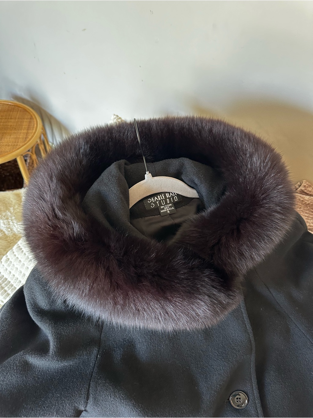 Searle Blatt Studio, Bergdorf Goodman, Long Black Cashmere Coat W Size 4 Usa — image 2 of 7